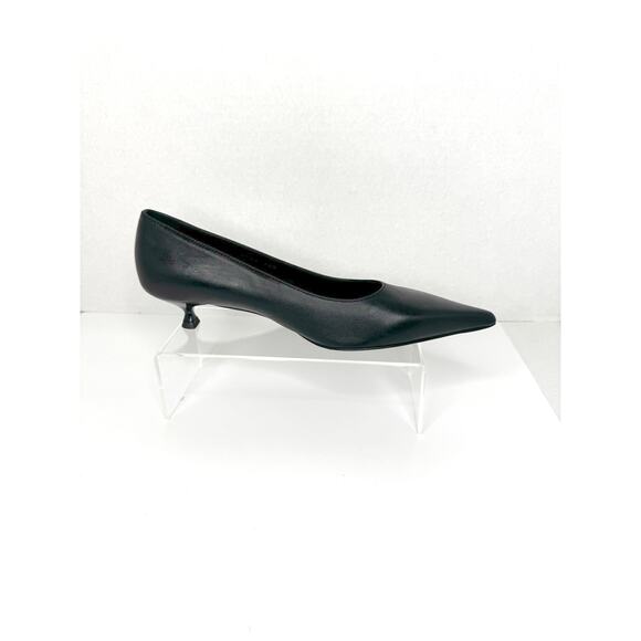 AGL Black Classic Lenor Pointed Toe Kitten Heel Retro Pump size 36.5 - Picture 1 of 8